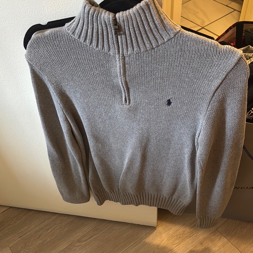 Ralph Lauren Gray Sweater Mock Turtleneck Pullover